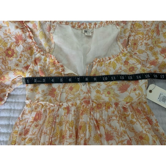 NWT Billabong Endless Sunset Dress SzS 100% Cotton Printed Maxi Boho Cottagecore - Picture 11 of 14